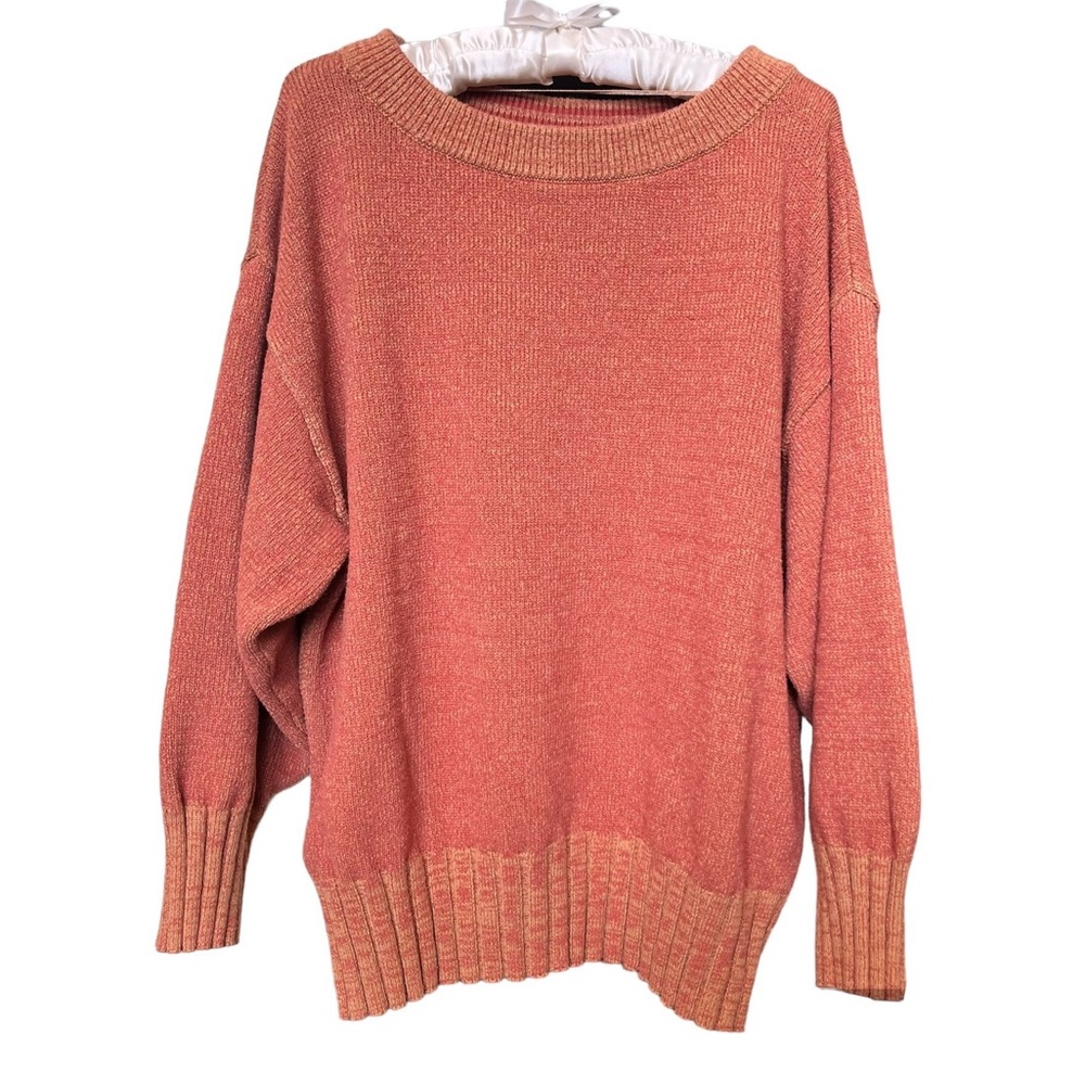 Free People Women's sweater - Orange wide crewneck